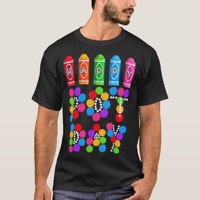 Funny Happy Dot Day Polka Dot Art Students Kids Gi T-Shirt (Front)