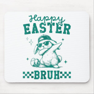 Funny Happy Easter Bruh Bunny Dabbing Cute Easter Mouse Mat