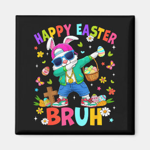 Funny happy easter bruh bunny dabbing easter day magnet