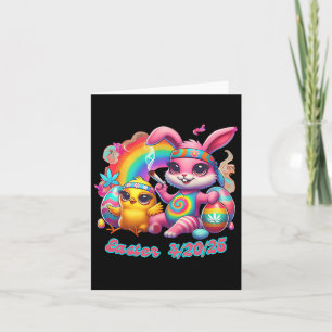 Funny Happy Easter Bunny Chick Smoking Weed  Card