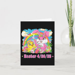 Funny Happy Easter Bunny Chick Smoking Weed Card