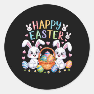 Funny Happy Easter Bunny Toddler Kids Easter Rabbi Classic Round Sticker