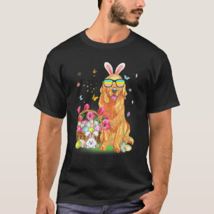Funny Happy Easter Cute Bunny Golden Retriever Wea T-Shirt
