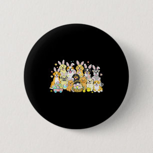 Funny happy easter dog mum dad dog bunny ears boys 6 cm round badge