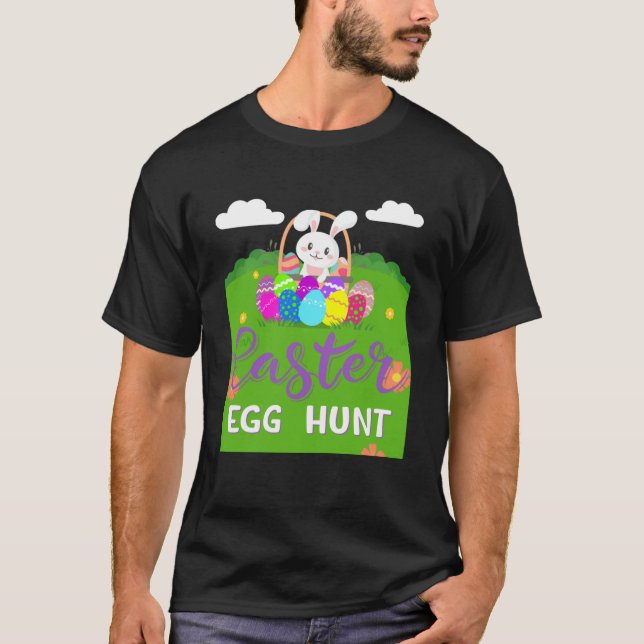 Funny Happy Easter Egg Hunt Cute Bunny Ears Sister T-Shirt (Front)