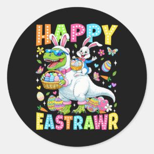 Funny Happy Eastrawr Toddler Boys Kids T-rex Easte Classic Round Sticker