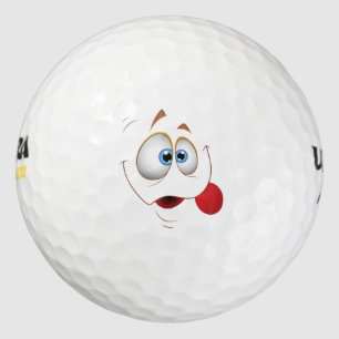 Funny Happy Face Blue Eyes Golf Balls