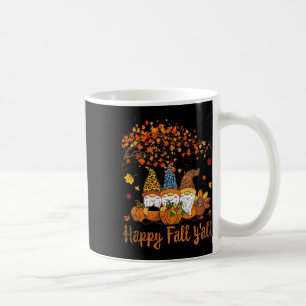 Funny Happy Fall Y'all Thanksgiving Gnomes Tree Pu Coffee Mug