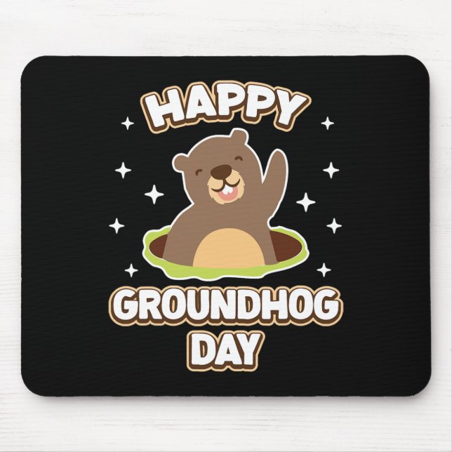 Funny Happy Groundhog Day 2025  Mouse Mat (Front)