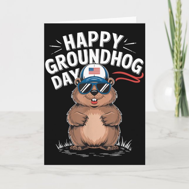Funny Happy Groundhog Day  Card (Front)