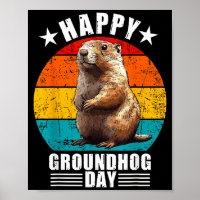 Funny Happy Groundhog Day Decorations 2025 Retro V