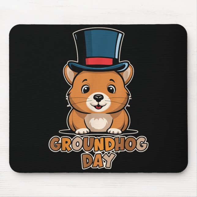 Funny Happy Groundhog Day February 2nd Phils Holid Mouse Mat (Front)