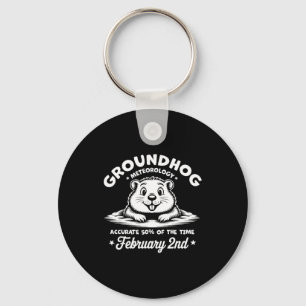 Funny Happy Groundhog Day February 2nd Phils Meteo Key Ring