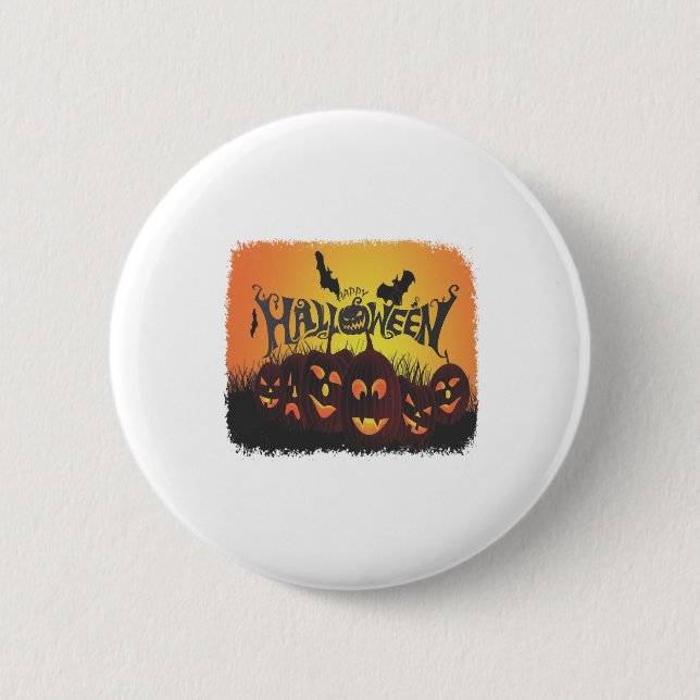Funny Happy Halloween design 6 Cm Round Badge (Front)