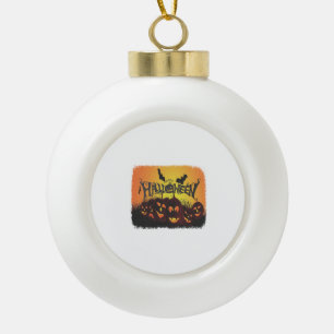 Funny Happy Halloween design Ceramic Ball Christmas Ornament