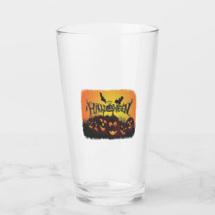 Funny Happy Halloween design Glass