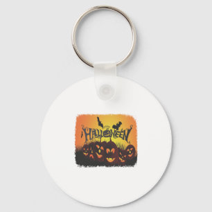 Funny Happy Halloween design Key Ring