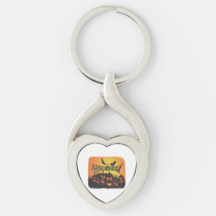 Funny Happy Halloween design Key Ring