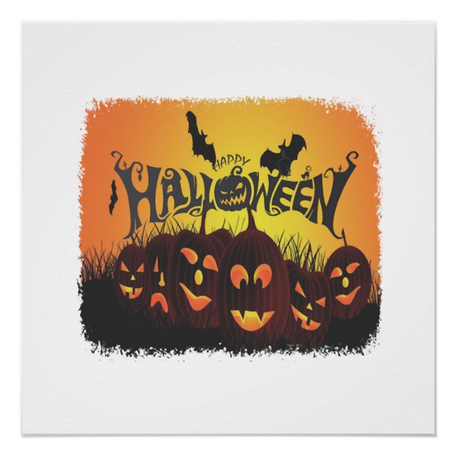 Funny Happy Halloween design Poster (Front)