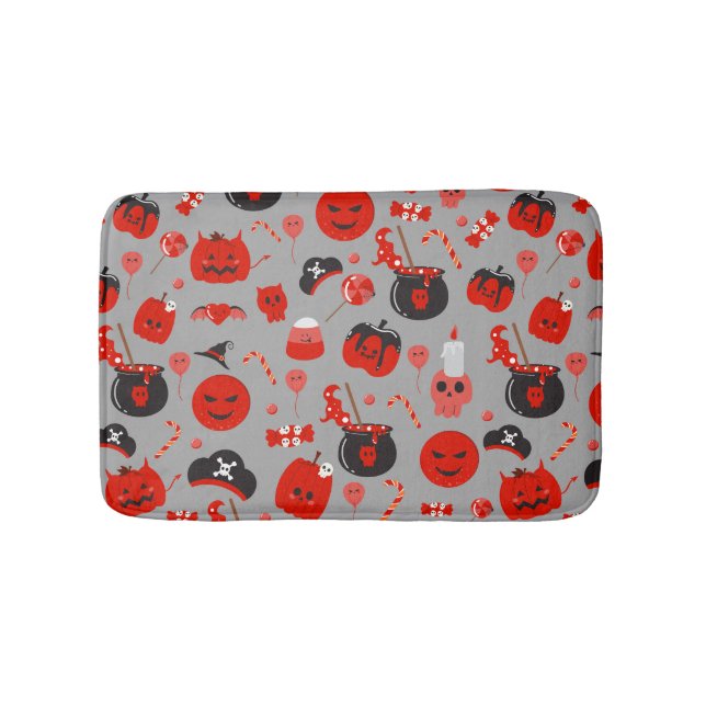 Funny Happy Halloween  Ghost Personalised Bath Mat (Front)