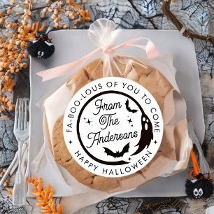 Funny Happy Halloween Ghost Thank You Party Favour Classic Round Sticker