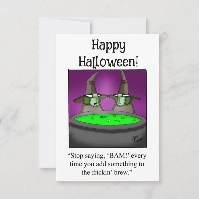 Funny Happy Halloween Humour Greeting Card  (Front)