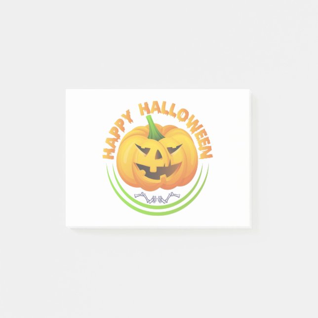 Funny Happy Halloween Scary Pumpkin Post-It Notes (Front)
