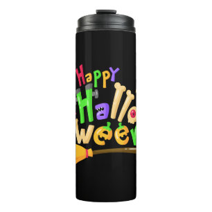Funny happy halloween thermal tumbler