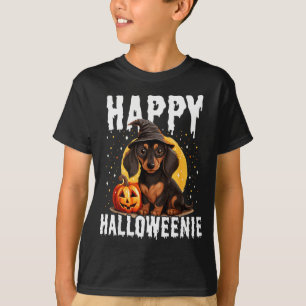 Funny Happy Halloweenie Halloween 2024 Weiner Dog  T-Shirt