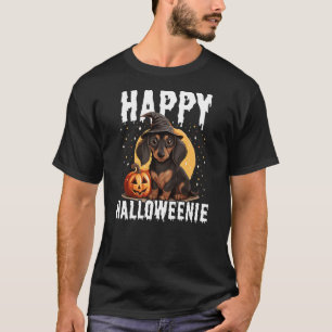 Funny Happy Halloweenie Halloween 2024 Weiner Dog  T-Shirt