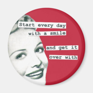 Funny Happy Housewife Retro Magnet