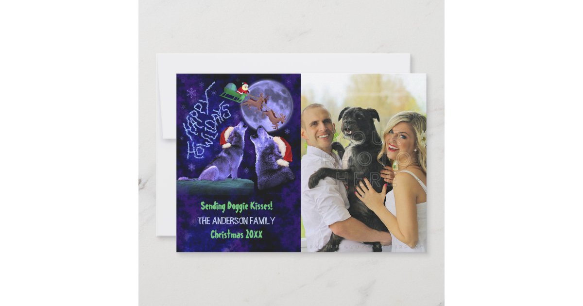 Funny Happy Howlidays Christmas Dog Family Photo Holiday Card | Zazzle