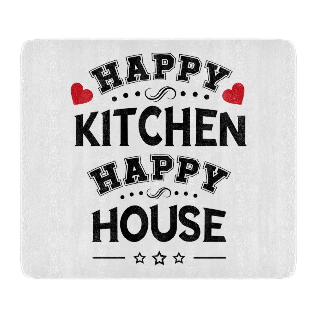 Funny Happy Kitchen Happy House Cutting Board (Front)