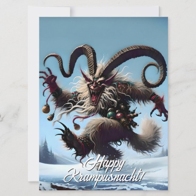 Funny Happy Krampusnacht Holiday Card (Front)