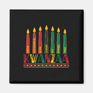 Funny Happy Kwanzaa Kinara Principles Candles Pan  Magnet
