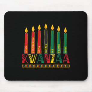 Funny Happy Kwanzaa Kinara Principles Candles Pan Mouse Mat