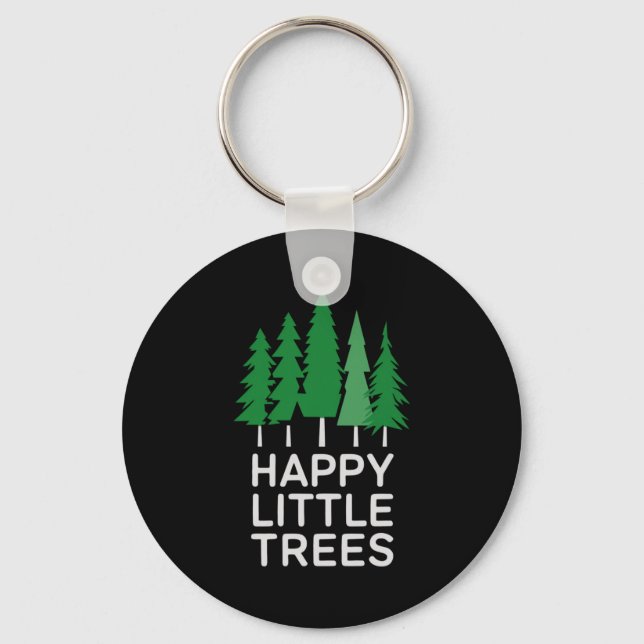 Funny Happy Little Trees Camng  Key Ring (Front)