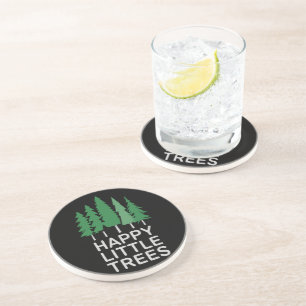 Funny Happy Little Trees Gifts Camping Coaster