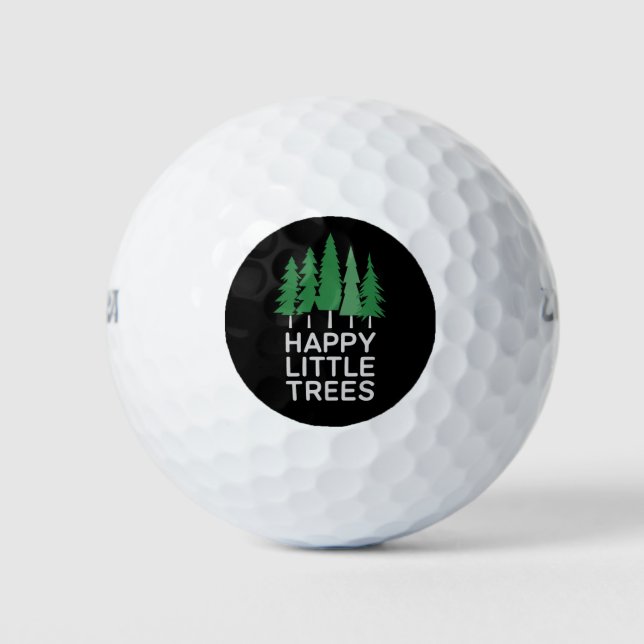 Funny Happy Little Trees Gifts Camping  Golf Balls (Front)