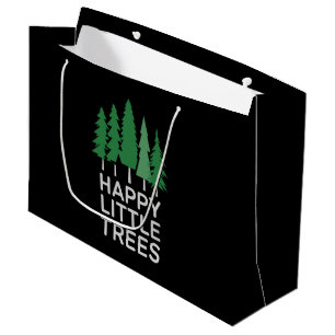 Funny Happy Little Trees Gifts Camping Large Gift Bag