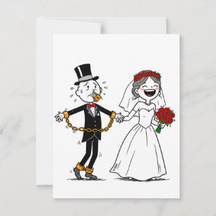 Funny happy marriage invitation