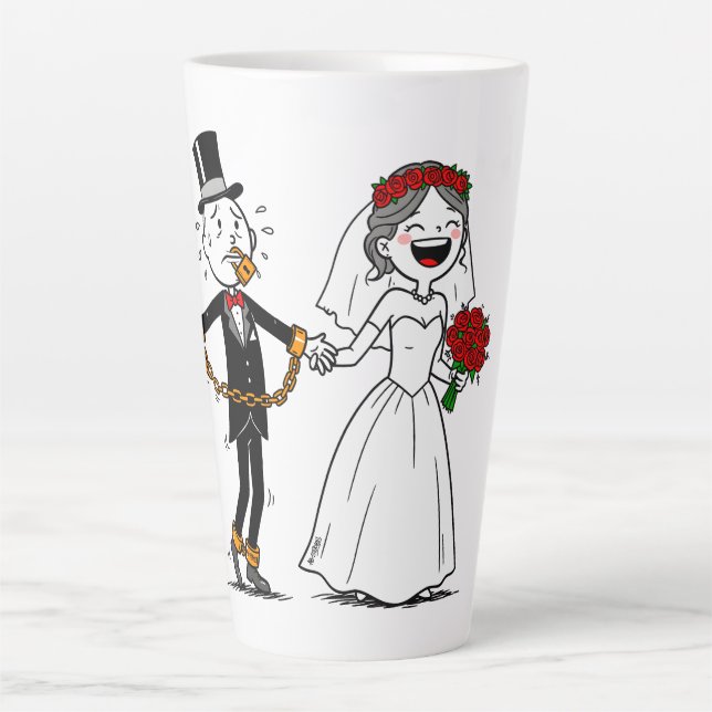 Funny happy marriage latte mug (Front)