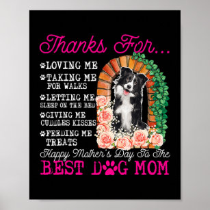 Funny Happy Mother's Day Best Dog Mom Cute Border Poster