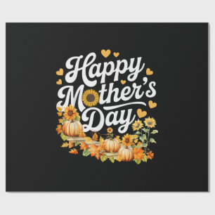 Funny Happy Mothers Day Cute Floral for Women Mum Wrapping Paper