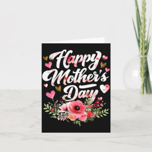 Funny happy mothers day cute floral women girl mom card