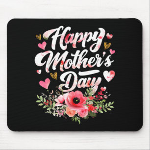 Funny happy mothers day cute floral women girl mom mouse mat