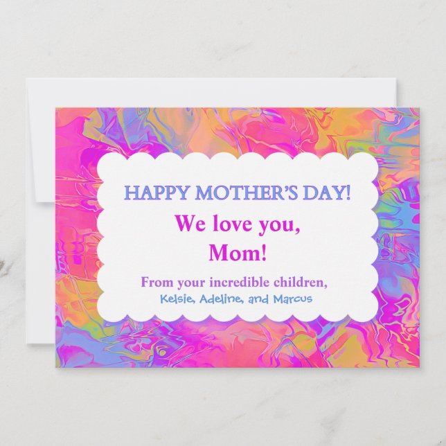 Funny Happy Mothers Day Watercolor Personalised (Front)