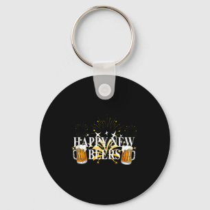 Funny Happy New Beers Drinking 2021 Nye Party Happ Key Ring