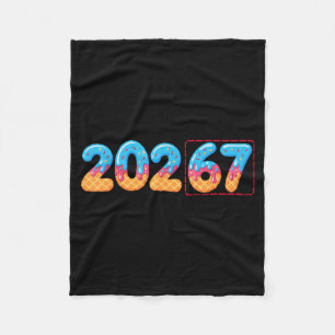 Funny Happy New Year 2026 20267 Ice Cream Drip 67 Fleece Blanket