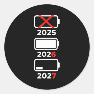 Funny Happy New Year 2026 2027 67 Meme Six Seven  Classic Round Sticker